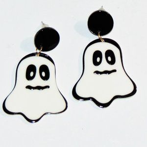 Spooky Ghost Design Dangle Earrings